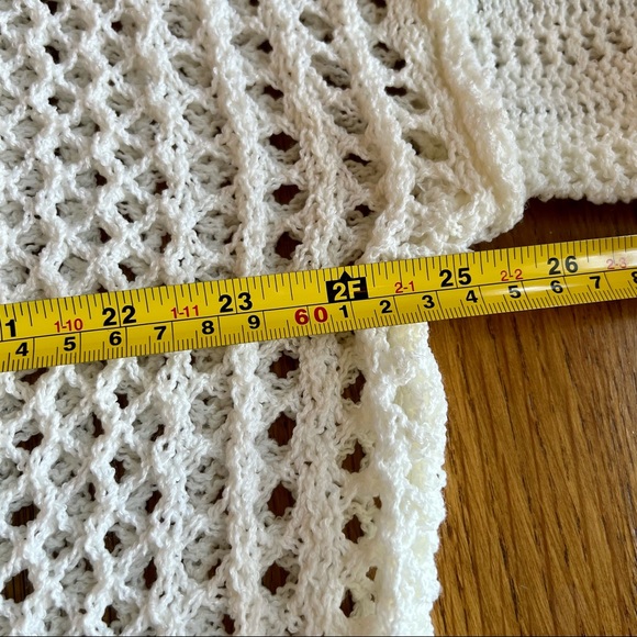 ⭐️ POL JSST84 Hooded Cream Crotched Pullover Sweater Womens Small S  Bohemian - Picture 12 of 15